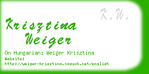 krisztina weiger business card